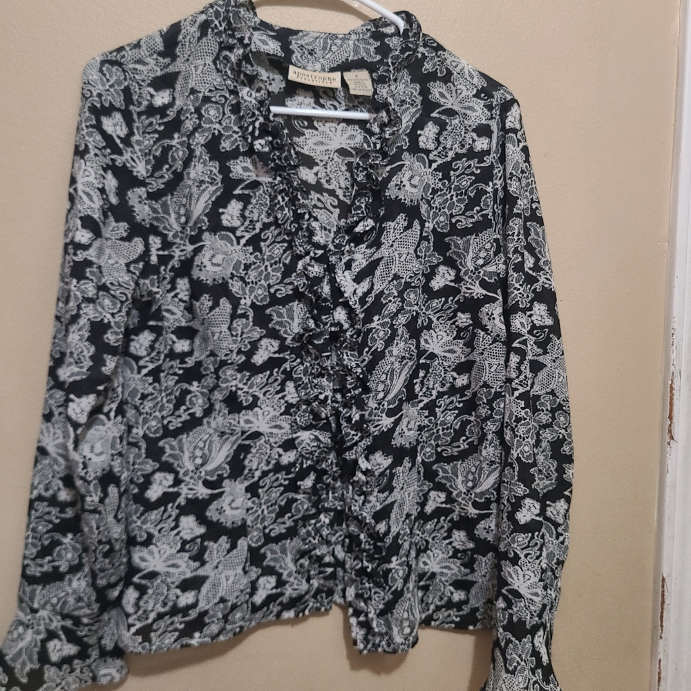 Black and White Blouse